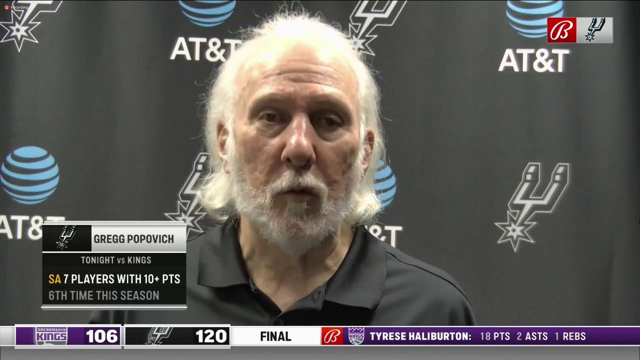Gregg Popovich on the 120-106 Spurs Win over the Kings