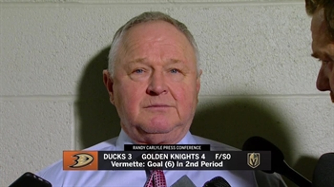 Randy Carlyle 'We got ourselves back in it, we got a point'