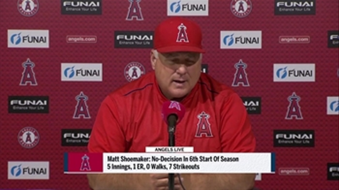 Mike Scioscia pleased with Matt Shoemaker's outing vs. Rangers