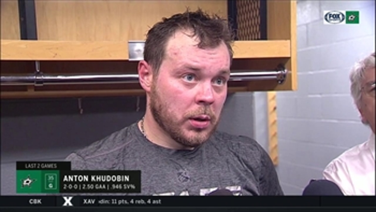 Anton Khudobin on win in Chicago: 'A good workout'