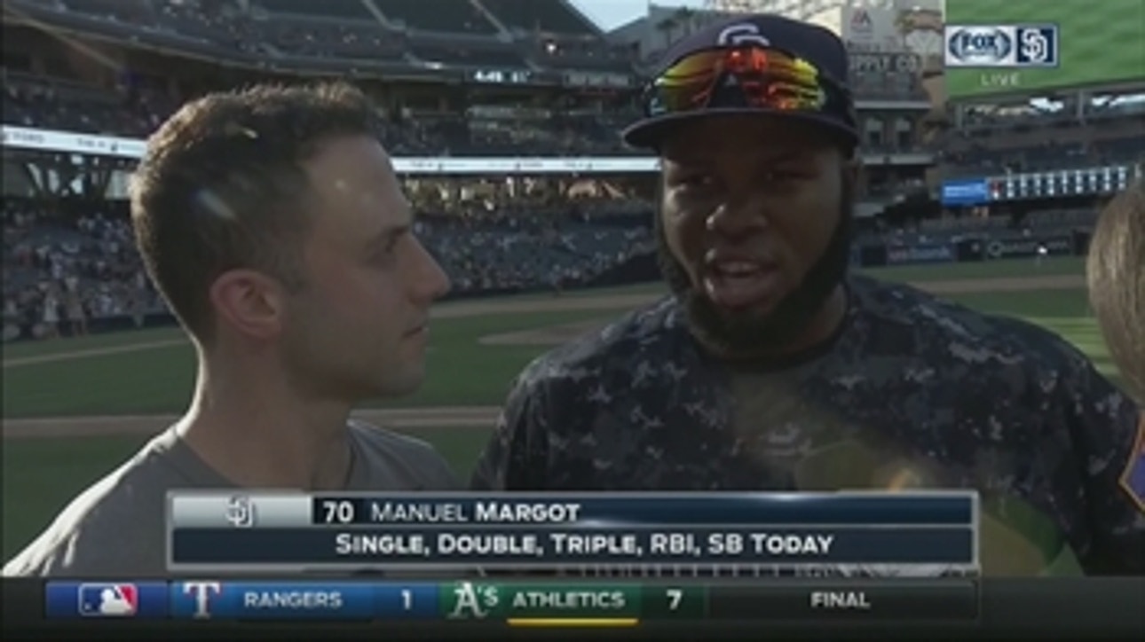 Padres outfielder Manuel Margot on his three hit performance Sunday