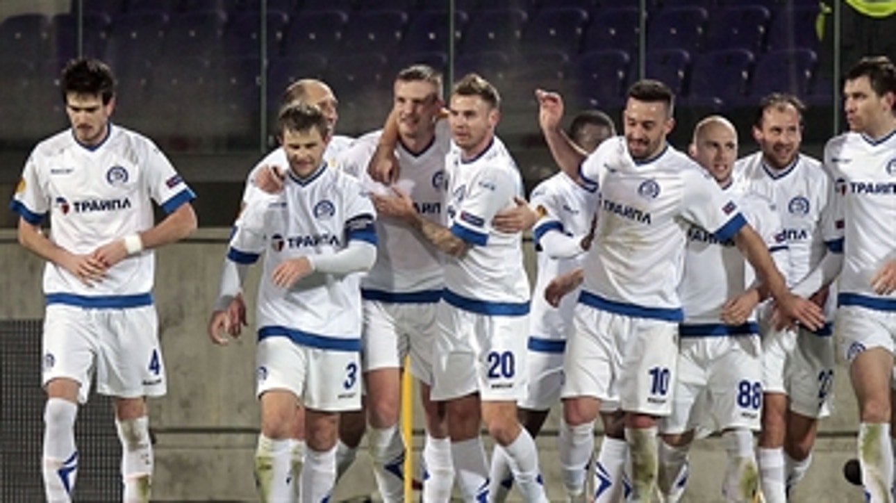 Kontsevoi gives Dinamo Minsk 1-0 lead against Fiorentina