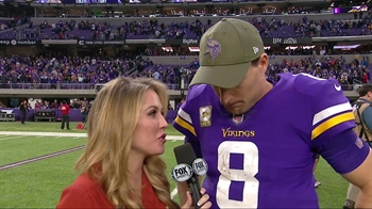 Kirk Cousins praises his defense after the Vikings' big Week 9 win over the Lions.
