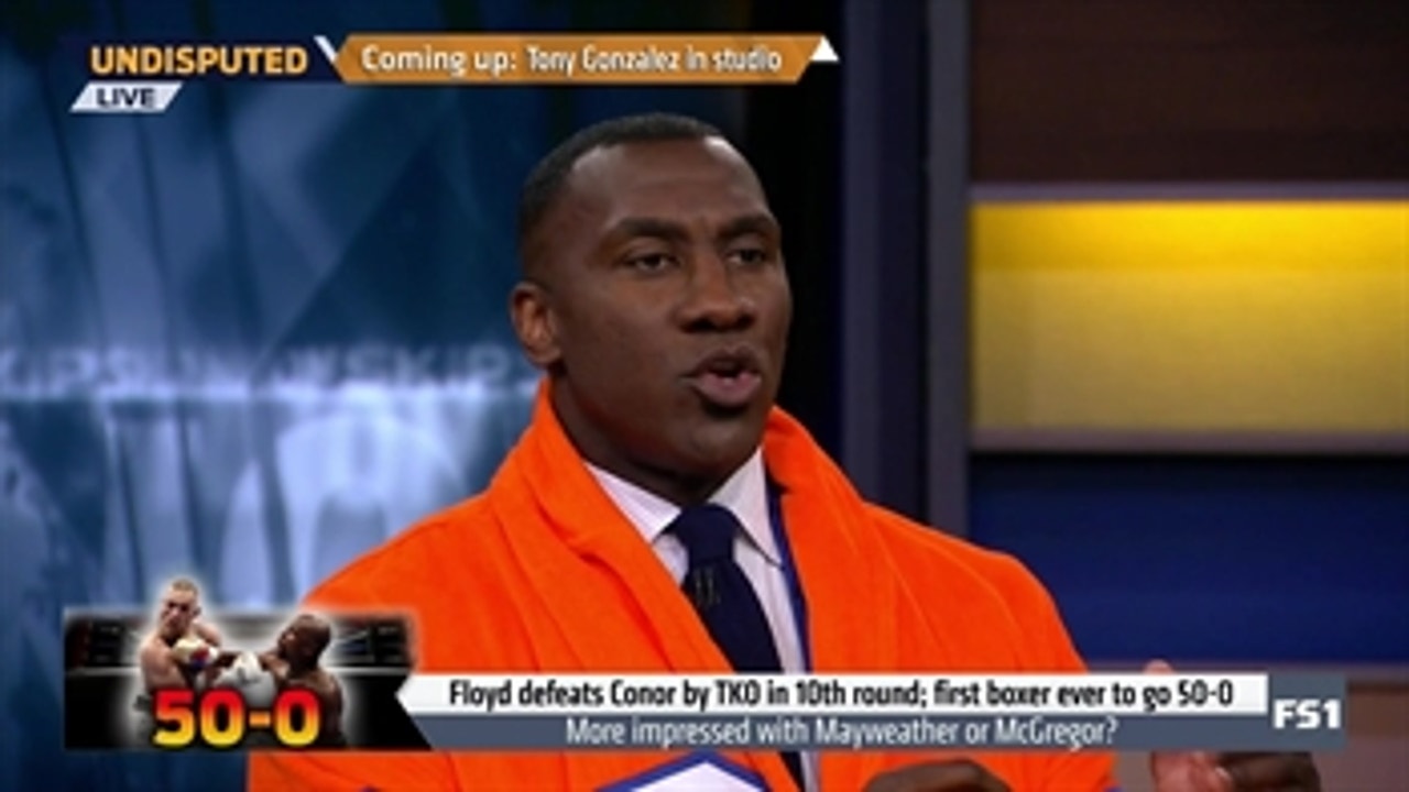 Shannon Sharpe reacts to Floyd Mayweather defeating Conor McGregor