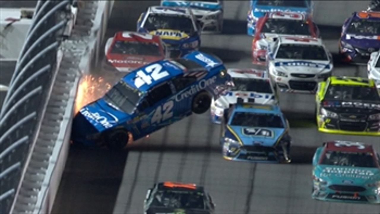 Kyle Larson Gets Airborne in Second Big One | 2017 DAYTONA