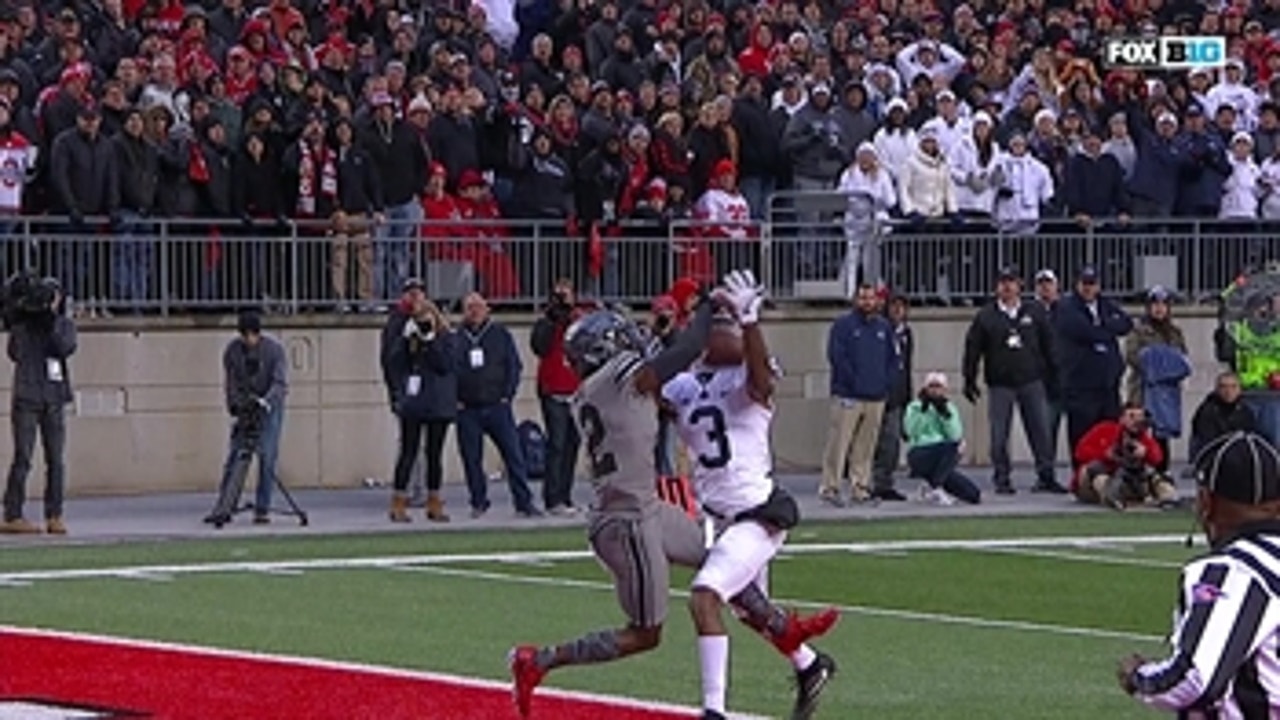 Trace McSorley hits DeAndre Thompkins in stride for the 37-yard TD, initially ruled an interception