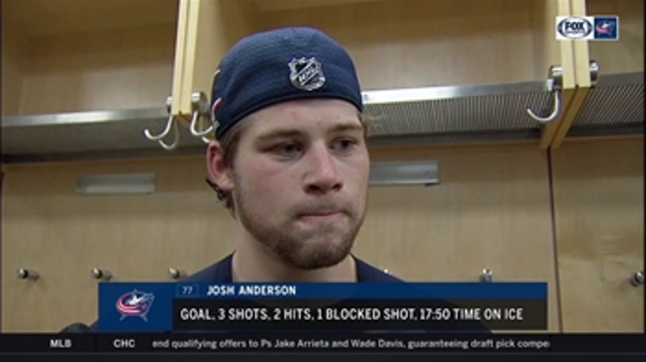 Josh Anderson on disappointing night for Columbus: 'We found a way to lose a game'
