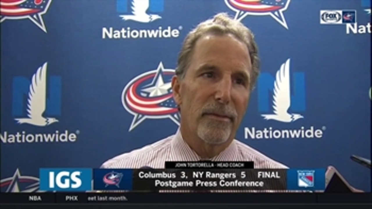 Torts very unhappy after Blue Jackets fall to Rangers