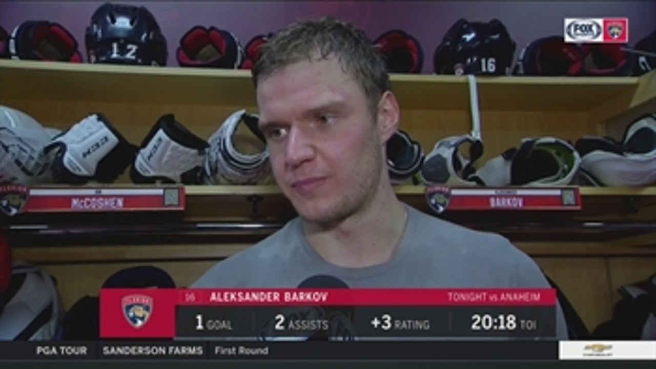 Aleksander Barkov says everyone on the Panthers were at their best