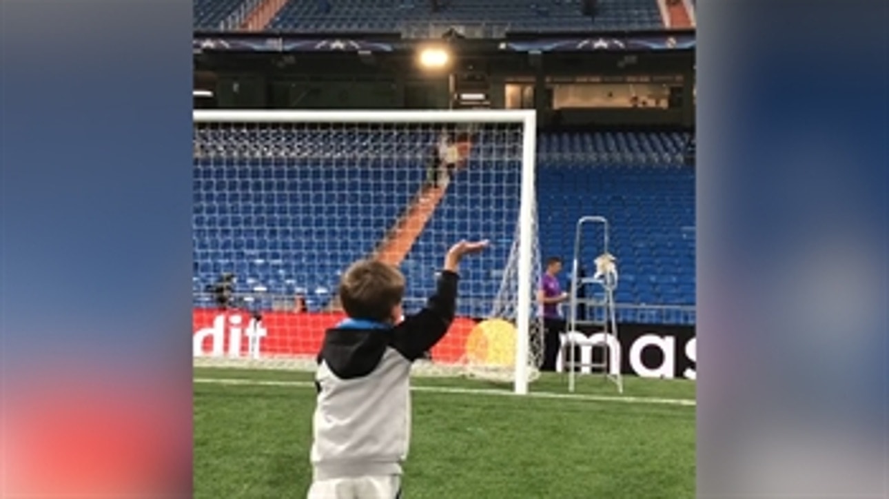 Toni Kroos' son Leon took the field with his dad after Real Madrid's UCL win