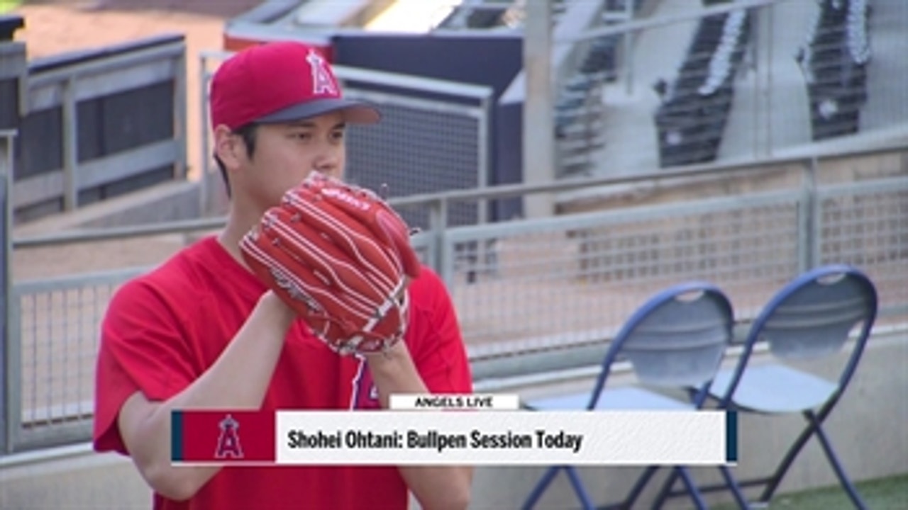 Angels broadcast team talks about Shohei Ohtani throwing fast balls and improvement during bullpen session today