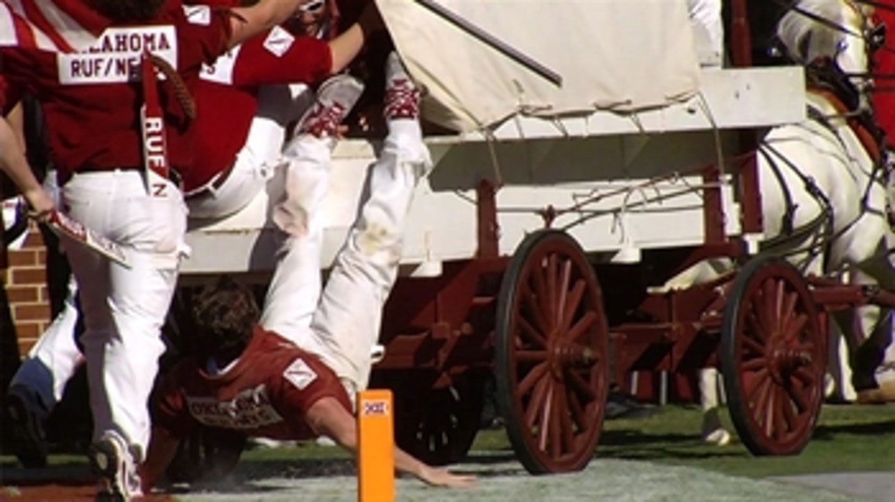 Fan dragged behind Sooner Schooner