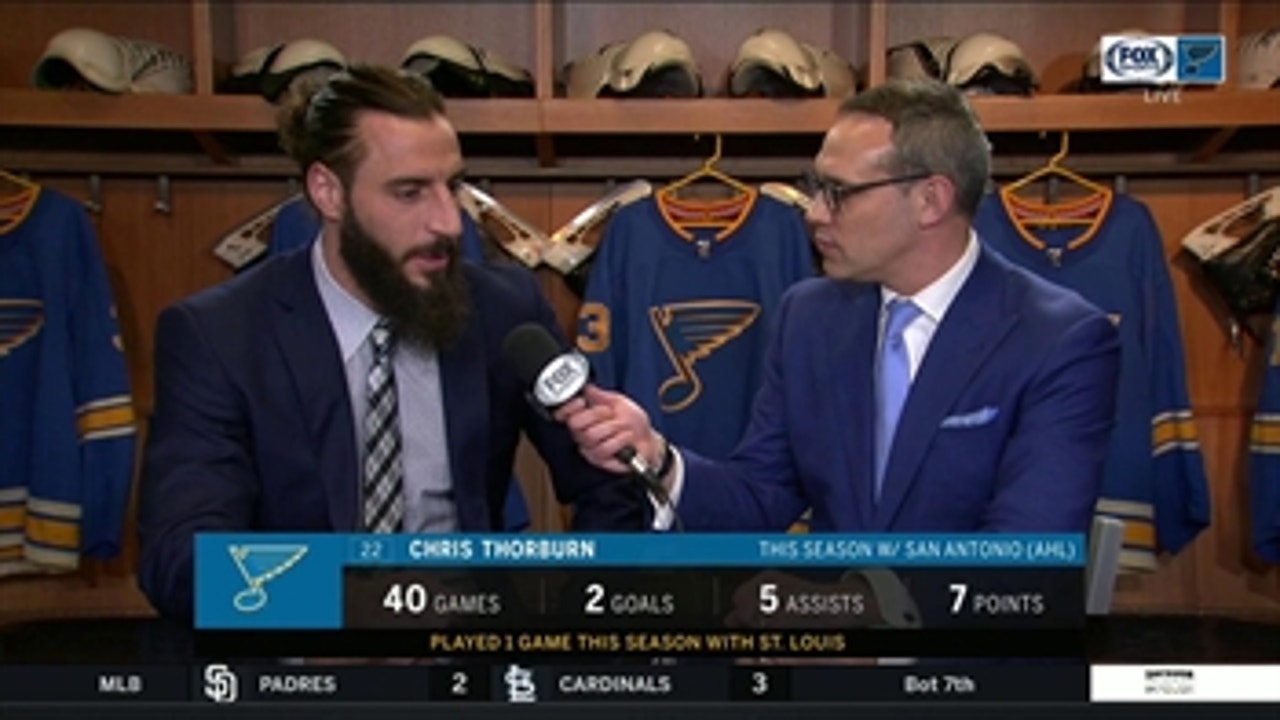 Thorburn on rejoining Blues: 'I'm just honored to be here'