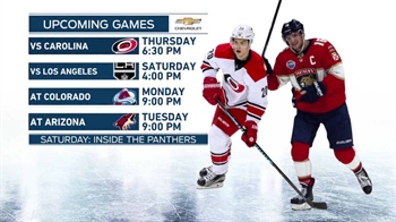 Panthers look to run win streak to 4 games with Hurricanes in town