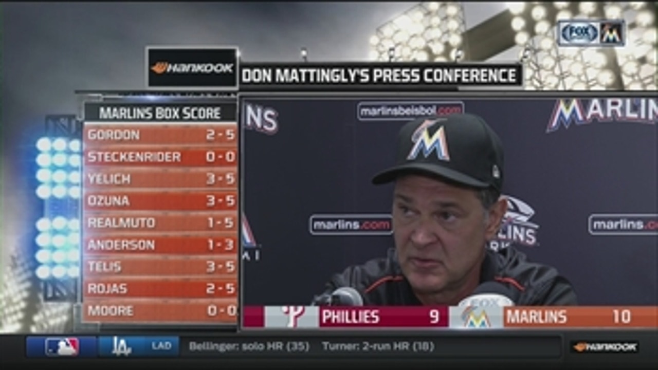 Don Mattingly breaks down Saturday's win over the Phillies
