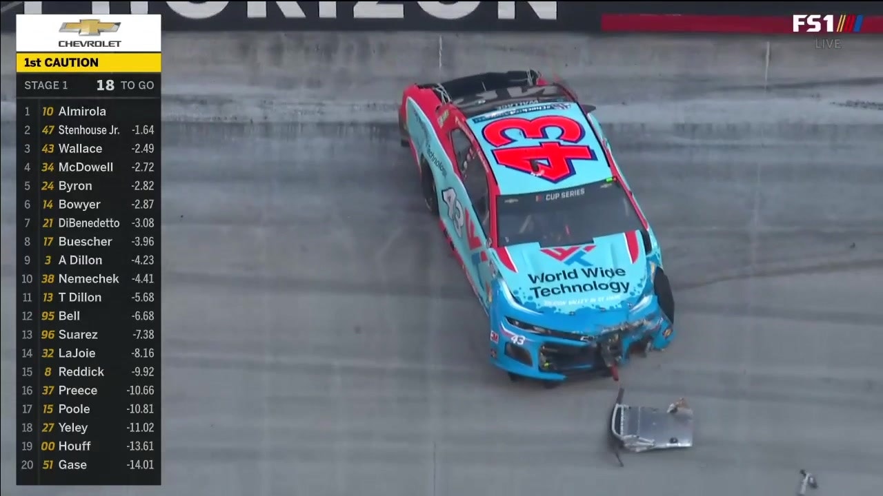 Bubba Wallace wrecks out of NASCAR All Star Open race and is not happy about it