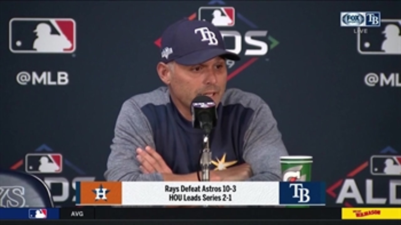 ALDS Game 3: Kevin Cash recaps Charlie Morton's start vs. Houston, previews Game 4