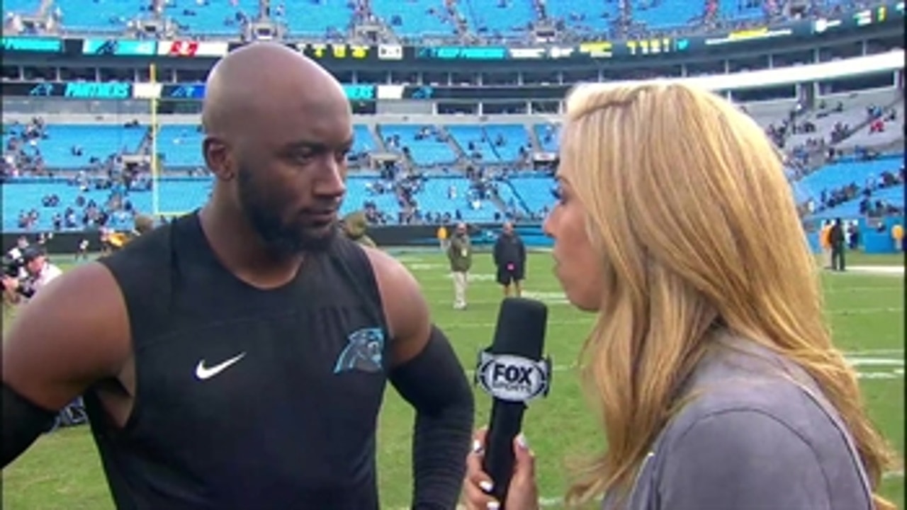 James Bradberry talks with Sara Walsh after keeping Mike Evans to 1 catch on the day