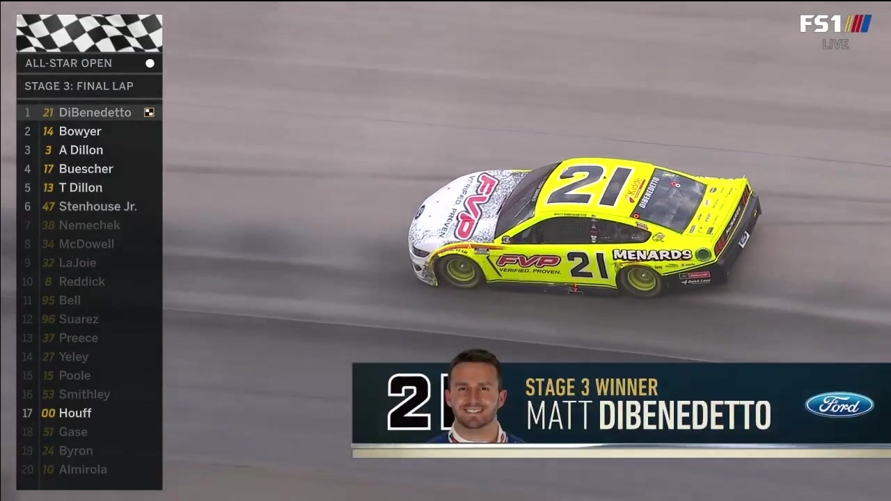 Matt DiBenedetto wins final stage of All Star Open race ' NASCAR on FOX