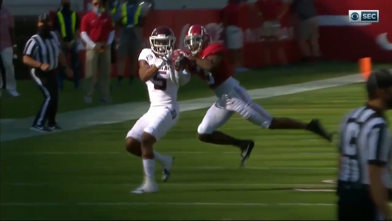 Daniel Wright takes interception 48 yards for touchdown, puts Alabama up 28-14