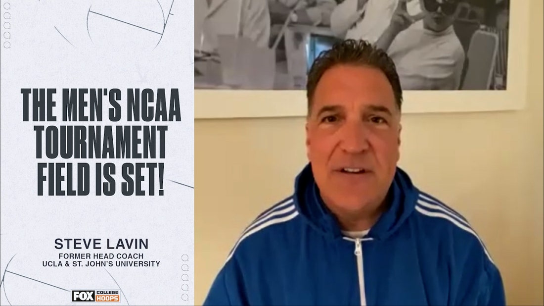 Former UCLA and St. John's heach coach Steve Lavin reacts to the NCAA bracket