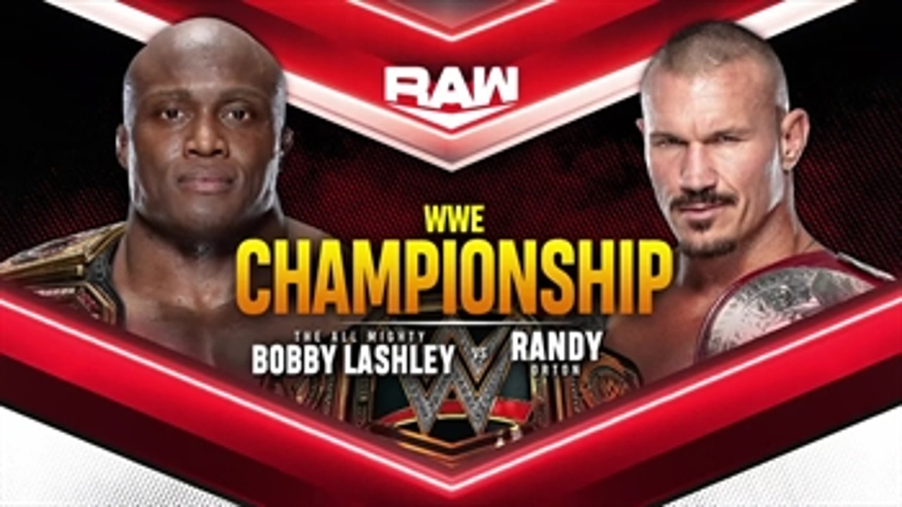 Bobby Lashley will defend his WWE Title against Randy Orton this Monday
