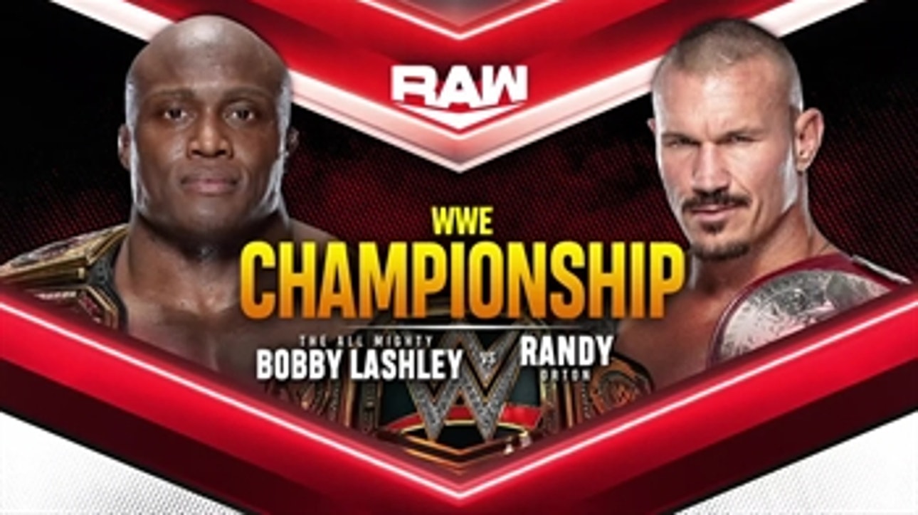Bobby Lashley will defend his WWE Title against Randy Orton this Monday