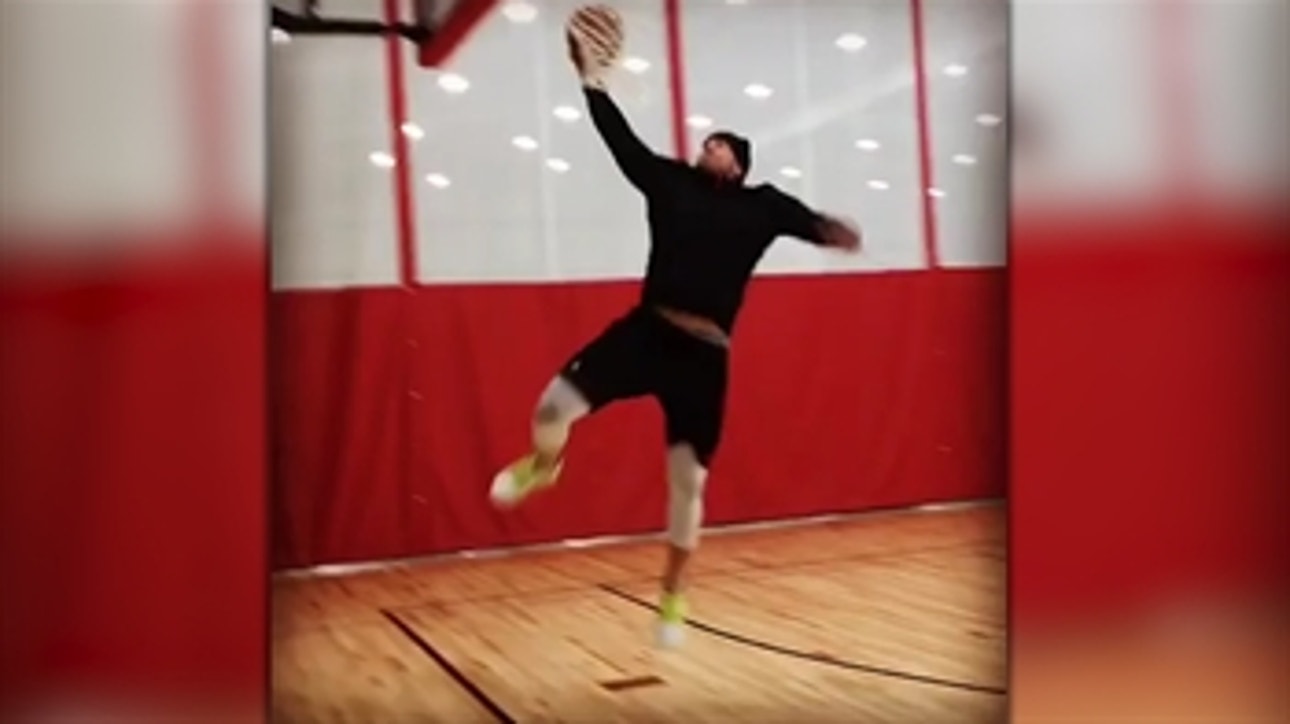 JJ Watt throws down dunk, shows his recovery from groin surgery is going well