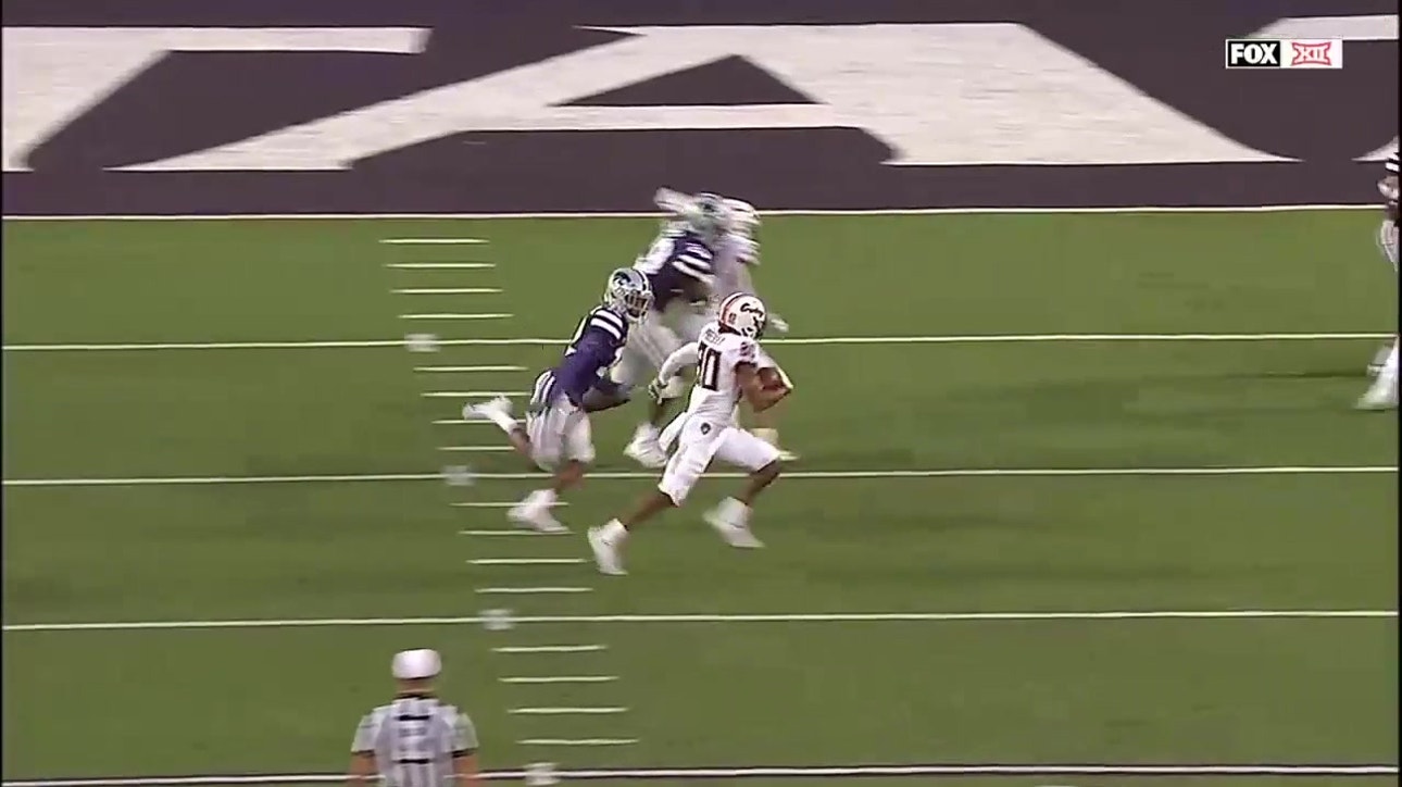 Brennan Presley takes sweep to the house, cuts into Kansas State lead, 12-10