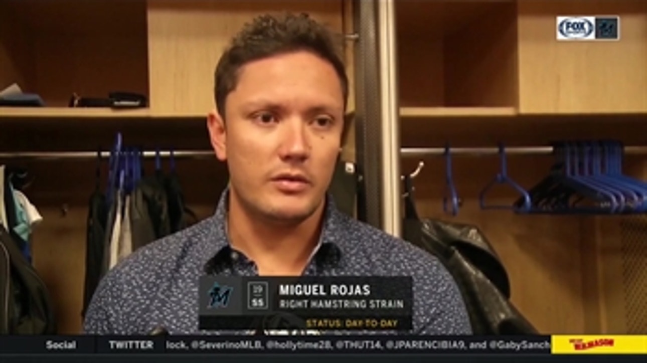 Miguel Rojas on his right-hamstring injury