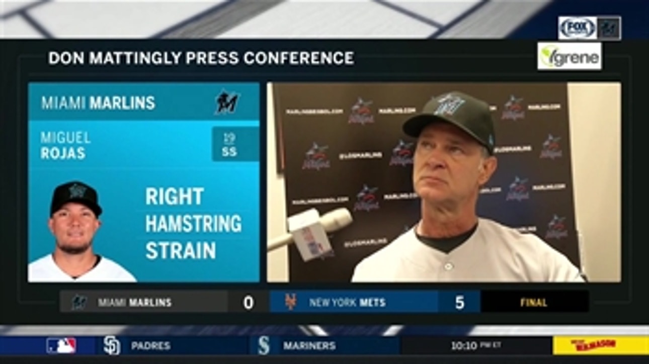 Don Mattingly on shutout loss to Mets, Miguel Rojas injury