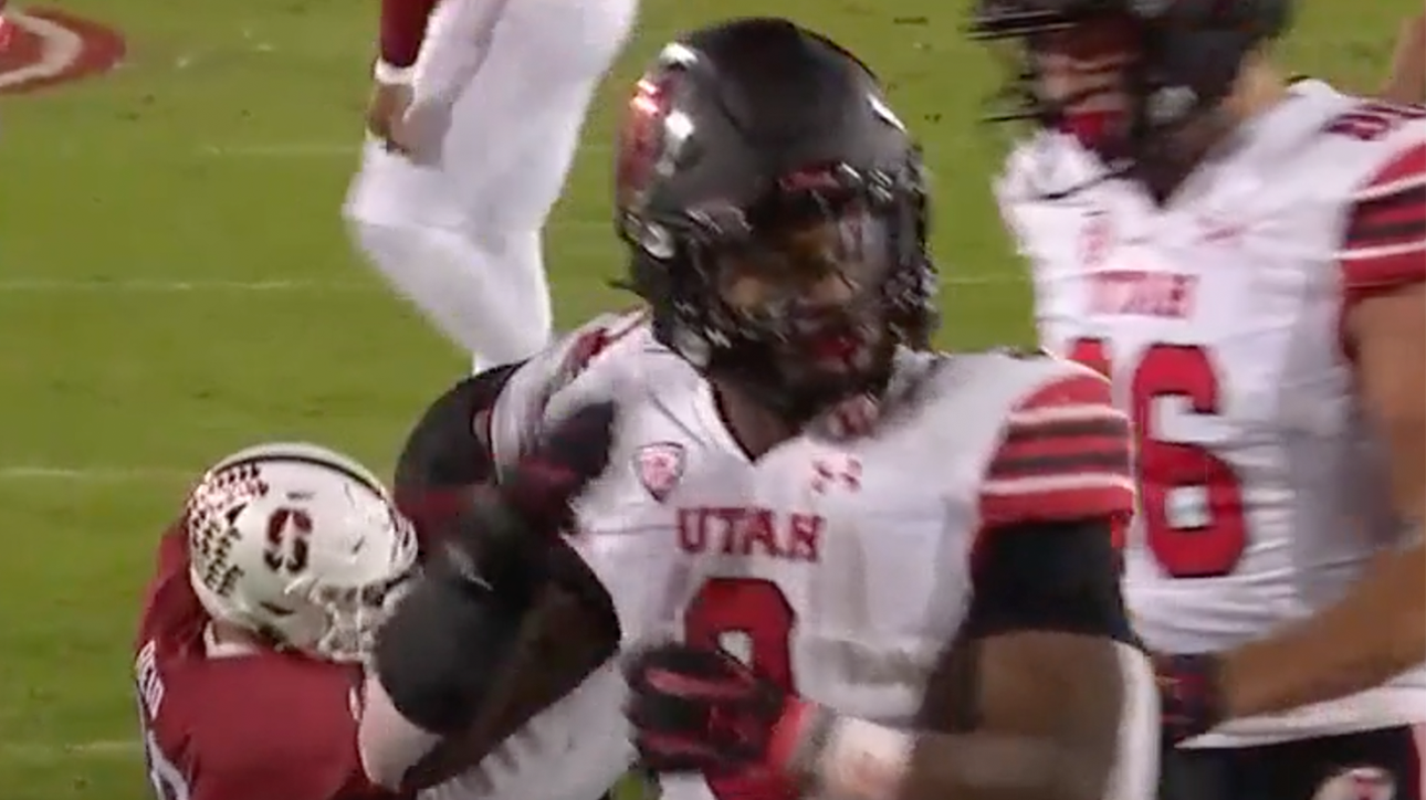 Tavion Thomas rushes for FOUR touchdowns in first half as Utah has big lead over Stanford