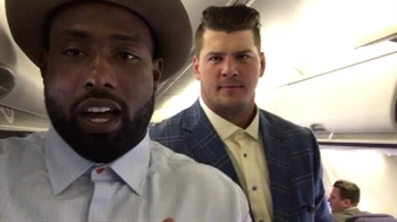 Delanie Walker and Taylor Lewan on the plane - PROcast