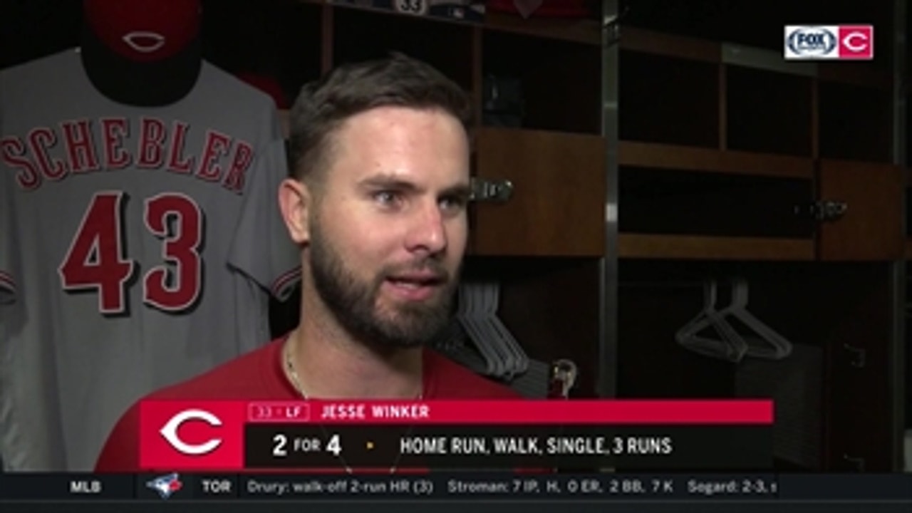Jesse Winker was more pumped about throwing out Gyorko than hitting his 7th homer