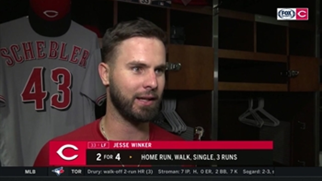 Jesse Winker was more pumped about throwing out Gyorko than hitting his 7th homer