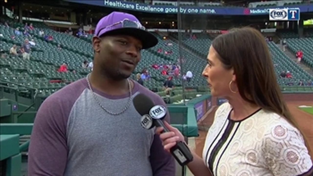 Ladanian Tomlinson at the game for TCU Rangers University Nights