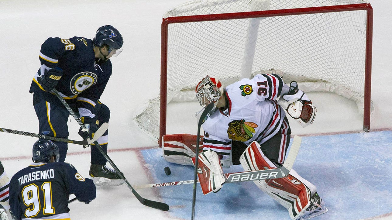 Blues battle, beat Blackhawks in SO