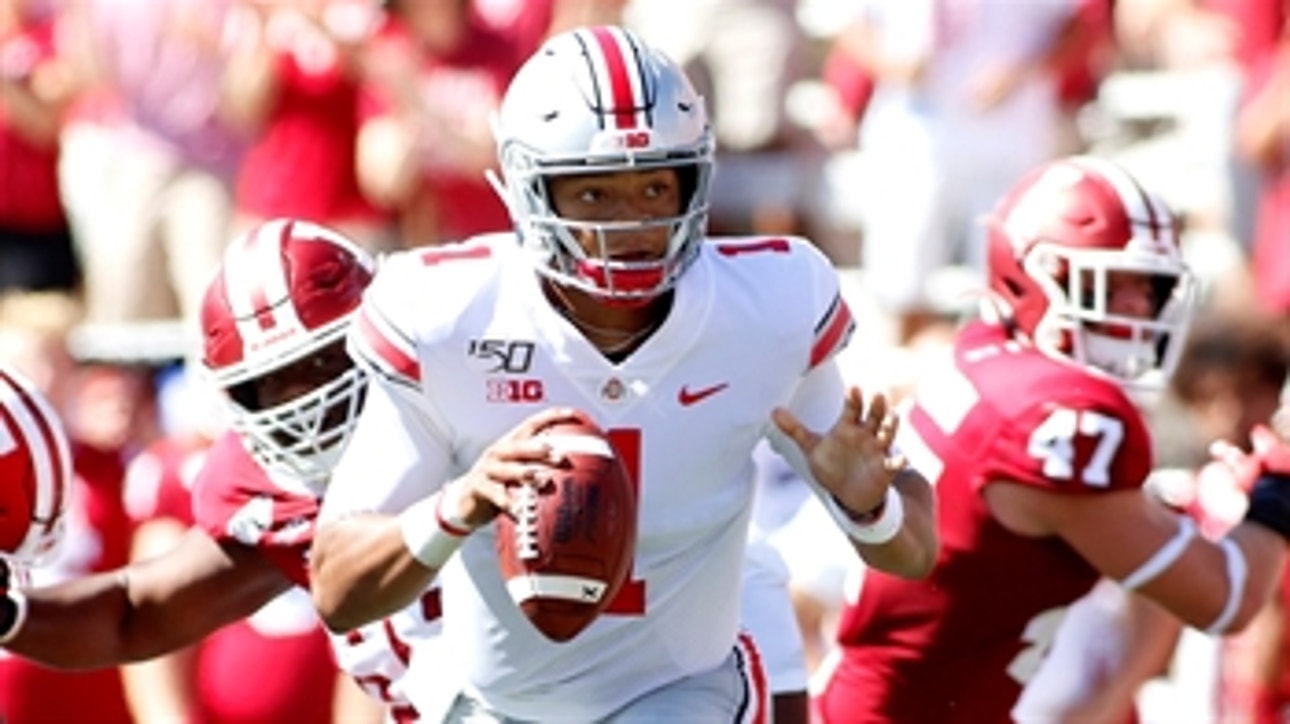 Ohio State QB Justin Fields scores first-half passing, rushing TD vs. Indiana