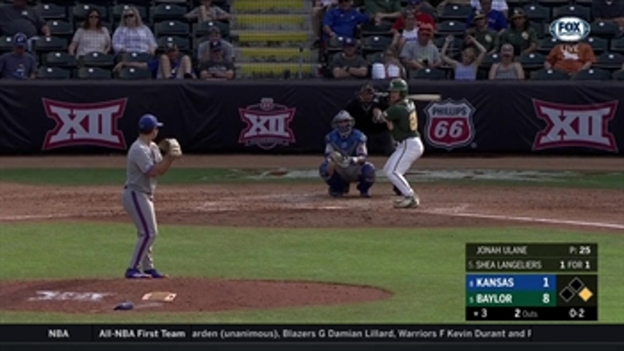 WATCH: Shea Langelier adds a 2-run Home Run for Baylor ' Big 12 Baseball Tournament