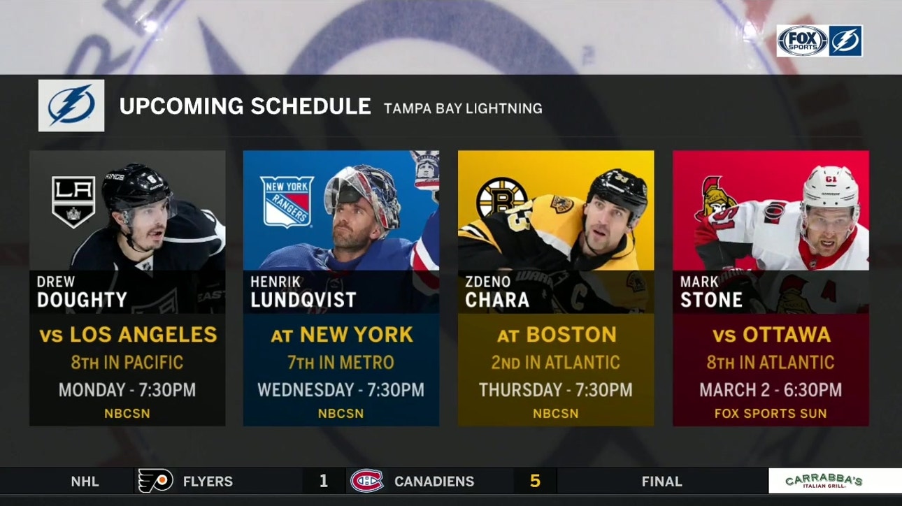 Lightning face Kings on Monday