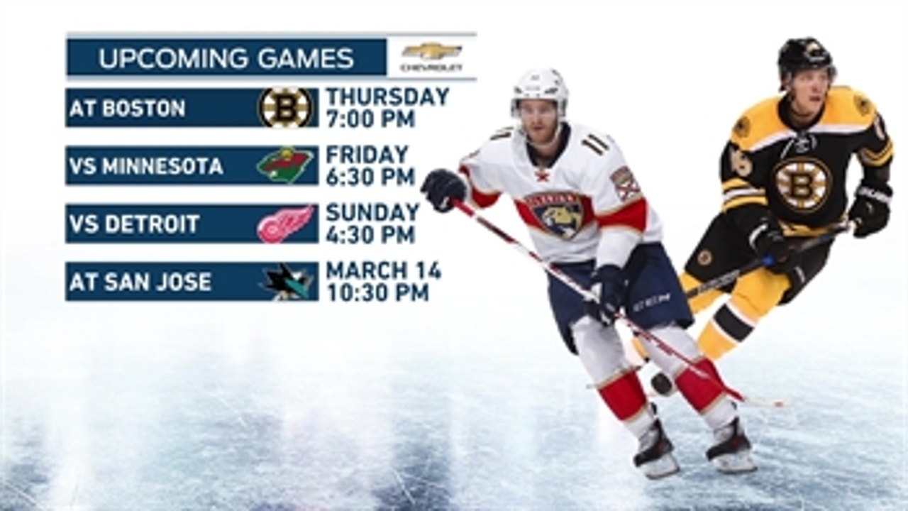 Panthers' road trip concludes against red-hot Bruins