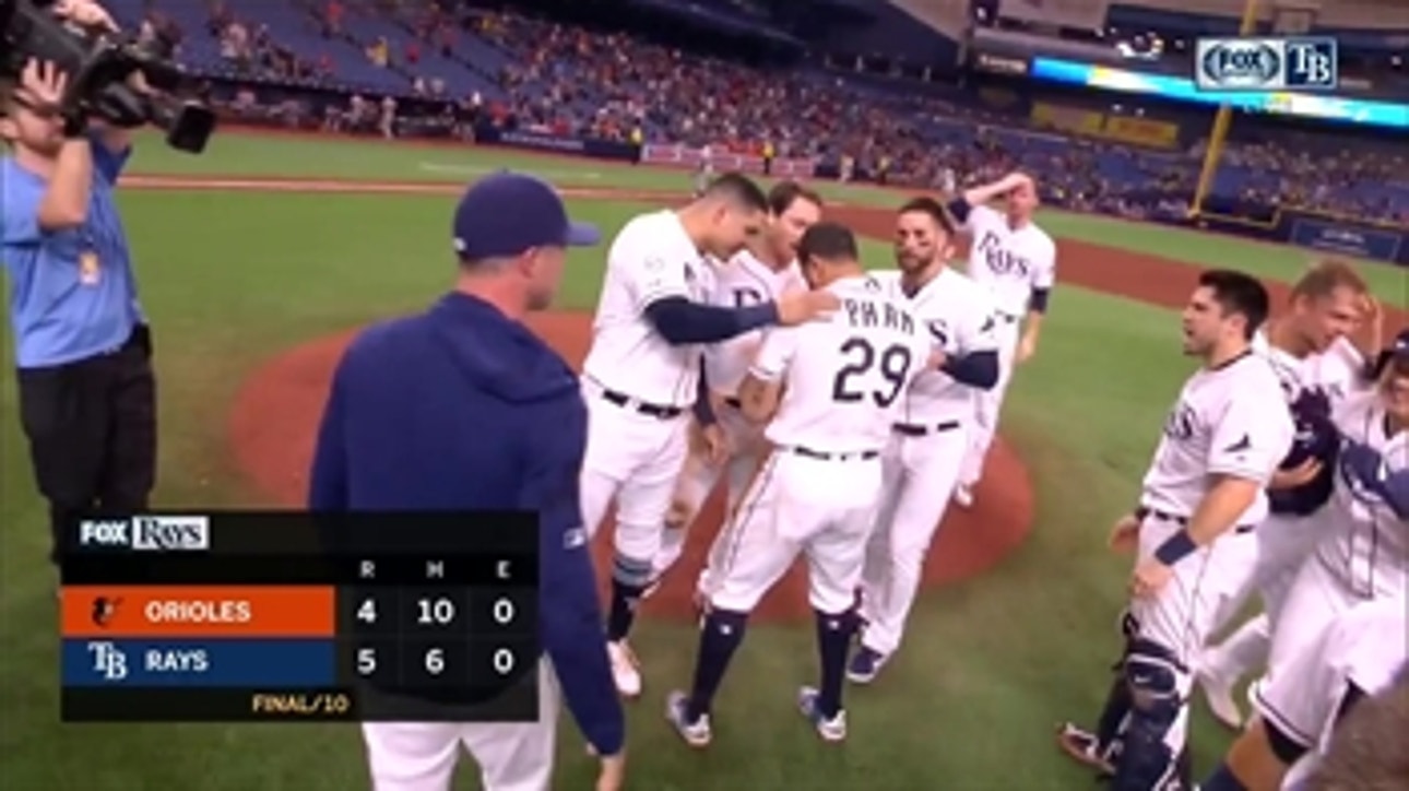 MUST SEE: Tommy Pham hits a walk-off single to give Rays a 5-4 win over Orioles
