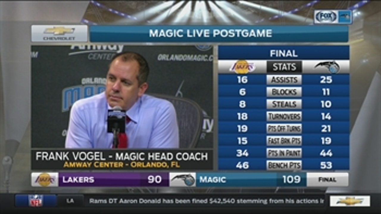 Magic coach Frank Vogel discusses the improvement he's seen in his team