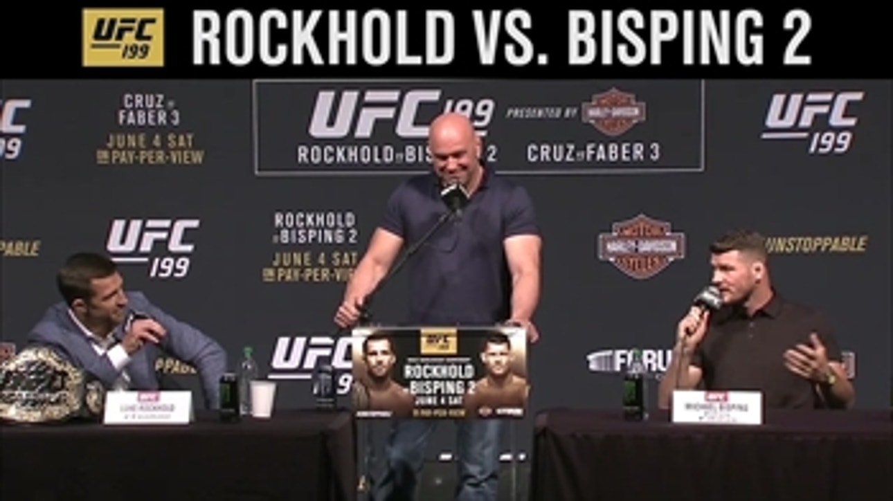 Luke Rockhold and Michael Bisping waste no time being nice at UFC 199 press conference