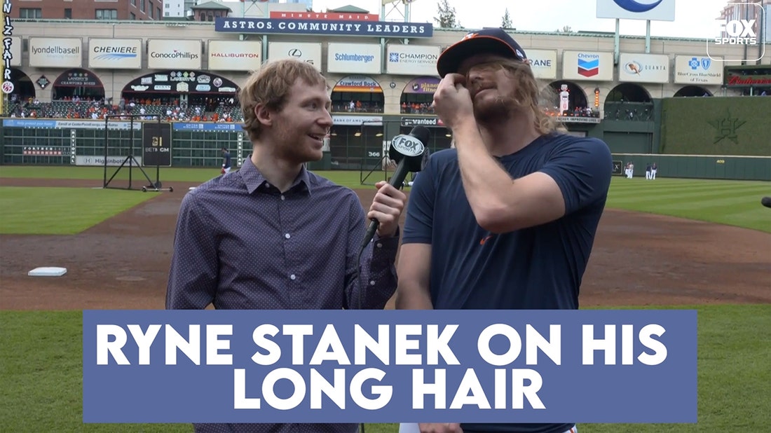 Jordan Shusterman speaks with Houston Astros' Ryne Stanek about having the longest hair in the World Series