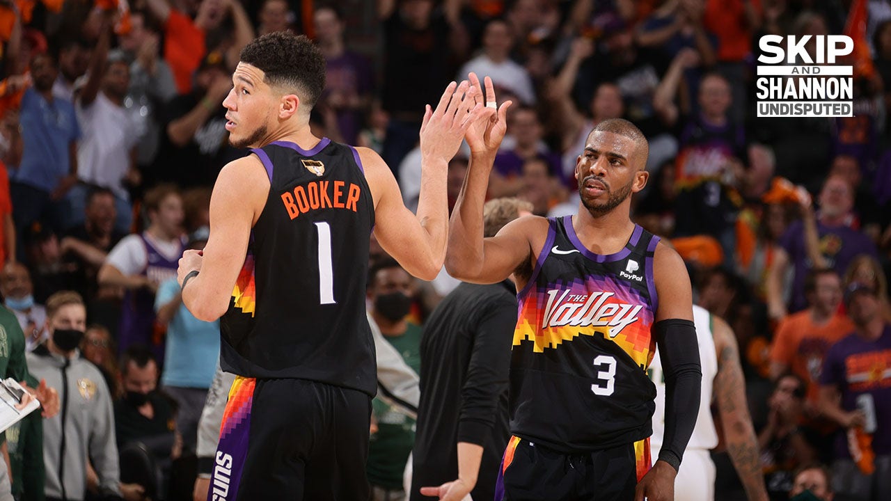 Shannon Sharpe disagrees with Devin Booker calling CP3 the 'greatest leader to play the game' | UNDISPUTED