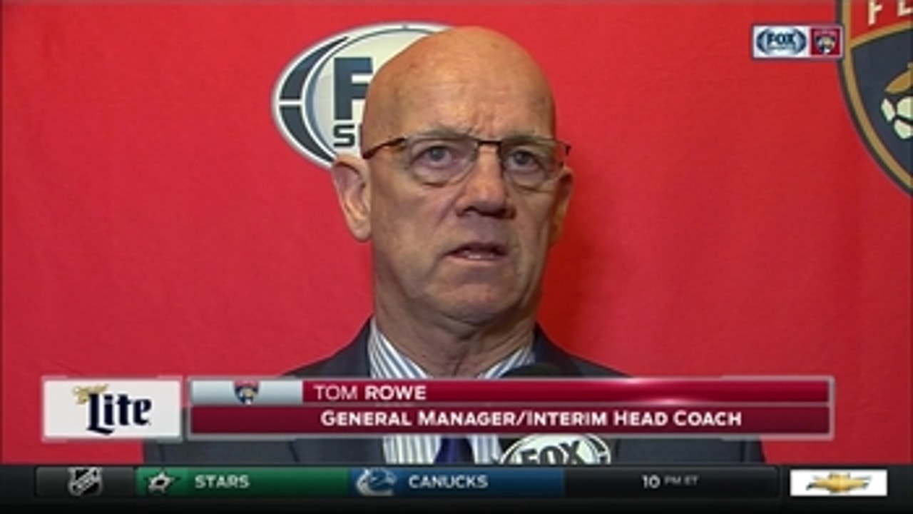 Panthers coach Tom Rowe breaks down loss to the Blue Jackets