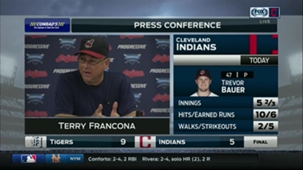 Francona on Bauer's 'weird' game