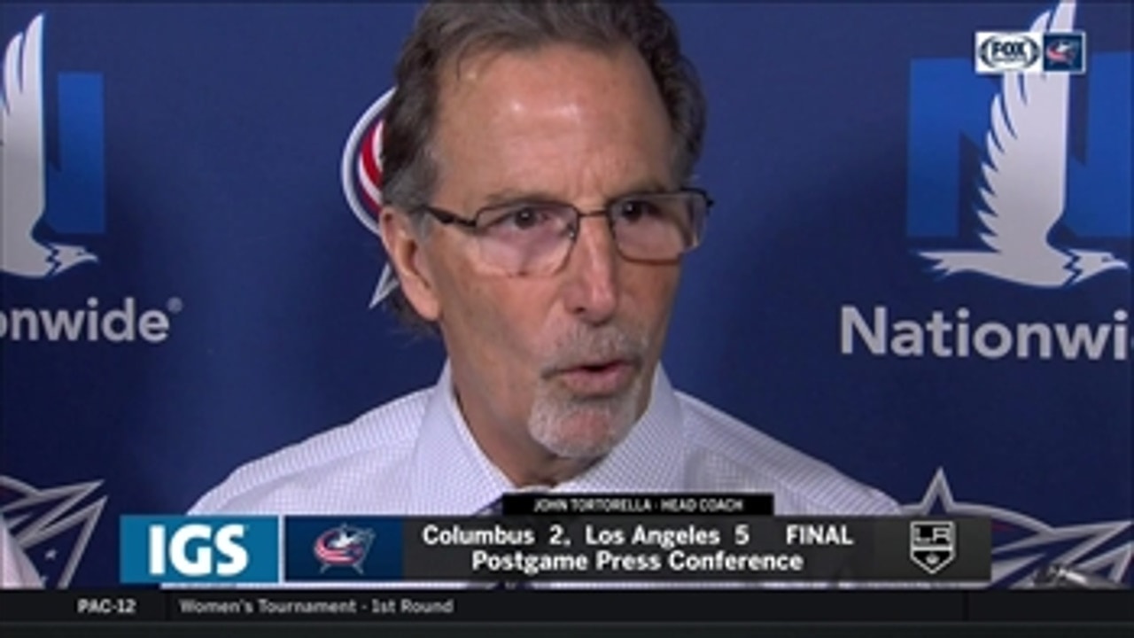 John Tortorella blames a loss of composure for the Blue Jackets setback in Los Angeles