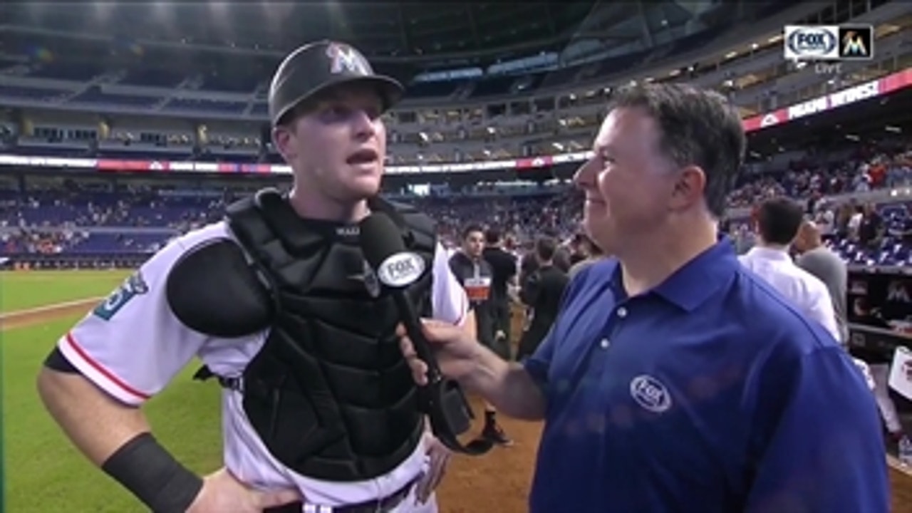 Rookie Chad Wallach on his 3-run homer, 3 RBI day at the plate